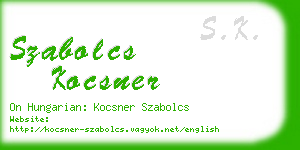 szabolcs kocsner business card